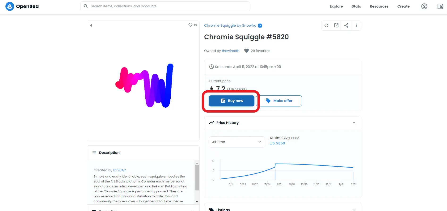 OpenSea(オープンシー)のオークションへ参加