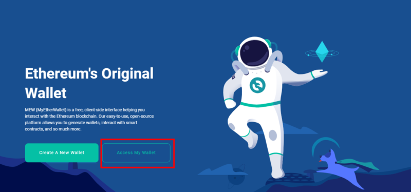 3:MyEtherWalletで「Access My Wallet」をタップ