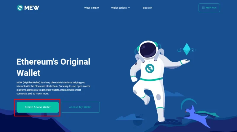 「Create A New Wallet」をクリック