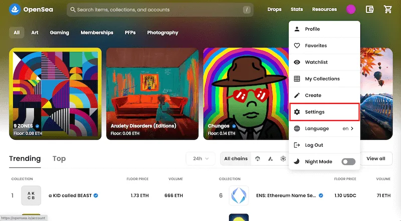 OpenSeaは日本語に対応している？